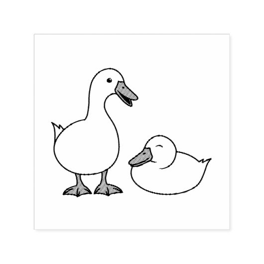 Paar van witte eenden 2  zelfinktende stempel (Design)