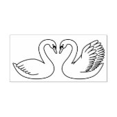 Paar van witte zwanen rubberstempel (Afrduk)