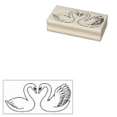 Paar van witte zwanen rubberstempel (Gestempeld)