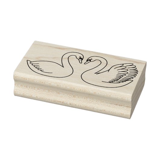 Paar van witte zwanen rubberstempel (Stempel)
