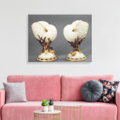 Paar van worcestervassen gevormd als Nautilus Canvas Afdruk (Insitu (Woonkamer))
