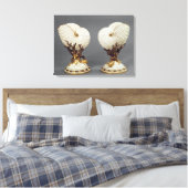Paar van worcestervassen gevormd als Nautilus Canvas Afdruk (Insitu (Slaapkamer))