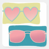 Paar van zonnebrillen vierkante sticker (Voorkant)