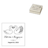 Paar van Zwans sparen het Jubileum van de Duwdag Rubberstempel (Gestempeld)