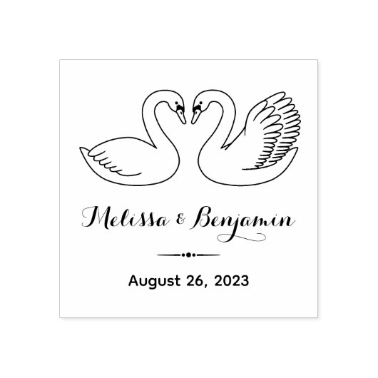 Paar van Zwans sparen het Jubileum van de Duwdag Rubberstempel (Afrduk)