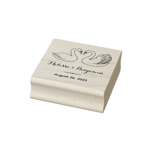 Paar van Zwans sparen het Jubileum van de Duwdag Rubberstempel (Stempel)