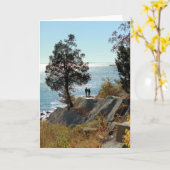 Paar verliefd - Blank Wenskaart Kaart (Gele Bloem)