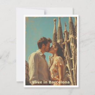 Paar verliefd op Barcelona Briefkaart