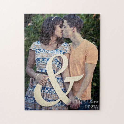 Paar Verloving bruiloft foto, aangepaste gift Legpuzzel (Verticaal)