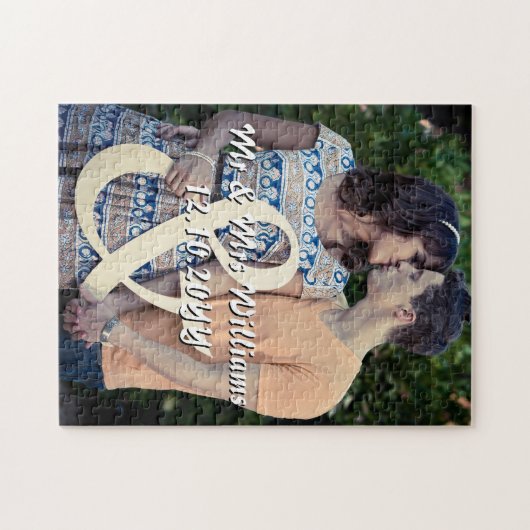 Paar Verloving bruiloft foto, aangepaste gift Legpuzzel (Horizontaal)