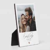 Paar Verloving Roos Gouden Hart Keepsake Fotoplaat (Zijkant)