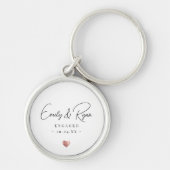 Paar Verloving Roos Gouden Hart Keepsake Sleutelhanger (Voorkant)
