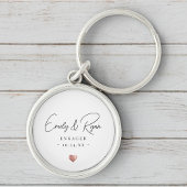 Paar Verloving Roos Gouden Hart Keepsake Sleutelhanger