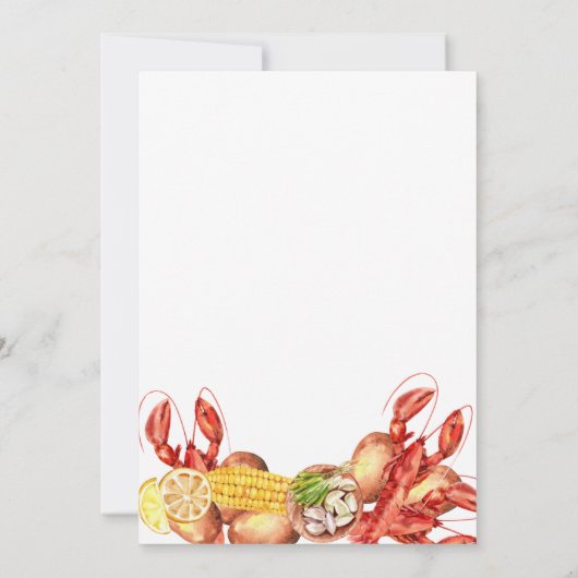 Paar Verloving Summer Crawfish Boil Kaart (Achterkant)