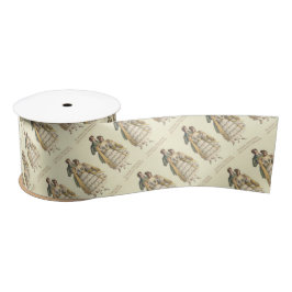  Paar Victoriaans Kerstlintje Satijnen Lint