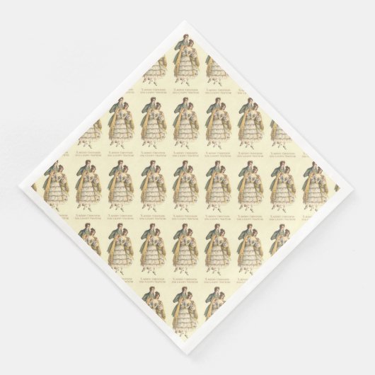  paar Victoriaans kerstpapier Napels Servet (Hoek)