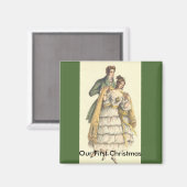  paar Victoriaans ons eerste kerstfeest Magneet (Voorkant / Achterkant)