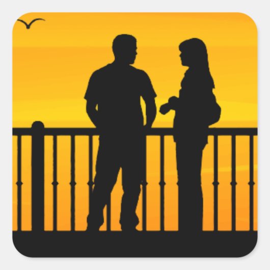 paar vierkante sticker (Voorkant)