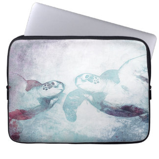 Paar vliegende groene Zeeen | Laptophoes Laptop Sleeve