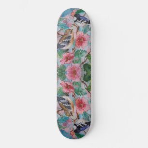 Paar vogelbloemen drijfplank - Schilderen Persoonlijk Skateboard