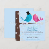 Paar vogels op bijkantoor | Uitnodiging tot wedden (Voorkant / Achterkant)