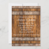 Paar Vrijgezellenfeest in rustiek hout en kant Kaart (Achterkant)