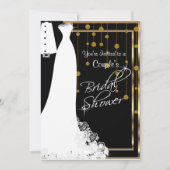 Paar Vrijgezellenfeest in Zwart & Goud Kaart (Voorkant)