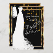 Paar Vrijgezellenfeest in Zwart & Goud Kaart (Voorkant / Achterkant)