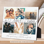 Paar waar ik van hou, Foto Collage Silver Grey Scr Fotoplaat<br><div class="desc">Creëer Een aandenken foto collage display voor degene die je liefde met 6 afbeeldingen, de titel I LOVE YOU in een modern, handgeschreven script met harten als een faux metallic zilveren folie overlay en gepersonaliseerd met uw aangepaste tekst tegen een bewerkbare witte achtergrond. WIJZIGINGEN: De achtergrondkleur kan worden gewijzigd of...</div>