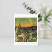 Paar Walking Crescent Moon, Van Gogh Fine Art Briefkaart (Staand voorkant)