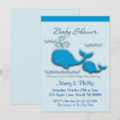 paar walvisBaby shower Kaart (Voorkant / Achterkant)