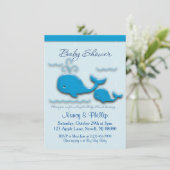 paar walvisBaby shower Kaart (Staand voorkant)