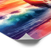 Paar wandelen op het strand poster (Hoek)