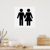Paar WC-stijl - zwart Poster (Keuken)