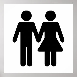 Paar WC-stijl - zwart Poster