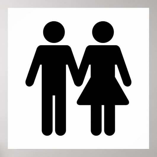 Paar WC-stijl - zwart Poster (Voorkant)