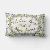 Paar Wedding Gift White Roses Greenery Kussen (Achterkant)