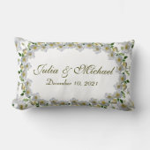 Paar Wedding Gift White Roses Greenery Kussen (Voorkant)
