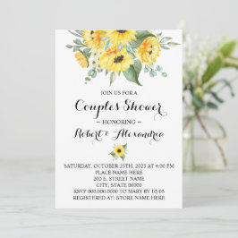 Paar Wedding Shower Sunflower Greenery Kaart