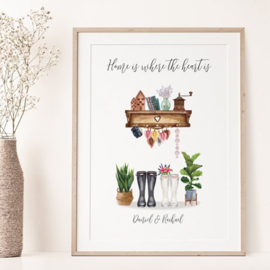 Paar Welly laarzen Housewarming Poster