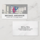 paar werkt uit | fitnessapparatuur visitekaartje (Voorkant / Achterkant)