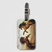 paar wilde paarden bagagelabel (Voorkant (verticaal))