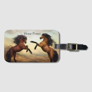 paar wilde paarden  bagagelabel