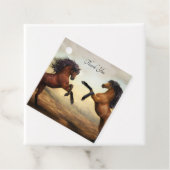 paar wilde paarden bedankjes labels (In situ)