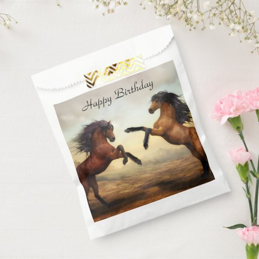 paar wilde paarden bedankzakje (Gezegeld)