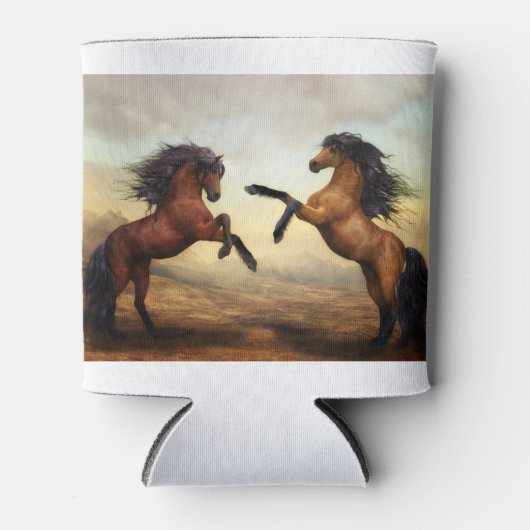 paar wilde paarden blikjeskoeler (Voorkant)