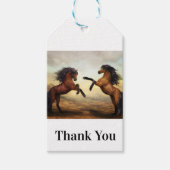 paar wilde paarden cadeaulabel (Voorkant)