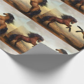 paar wilde paarden cadeaupapier (Hoek)