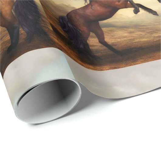 paar wilde paarden cadeaupapier (Rol Hoek)