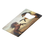 paar wilde paarden creditkaart flessenopener (Voorkant Gekanteld)